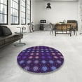 thumbnail image 4 of Ahgly Company Tapis d'Intérieur Lavable en Machine Carré Transitionnel Violet Foncé, 6 Pieds Carré, 4 of 7