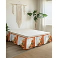 thumbnail image 2 of Fall Harvest Bed Skirt Pumpkins Grape Maple Leaves Orange Border Bed Skirts Queen Size 18 Inch Drop, Wrap Around Dust Ruffle&nbsp;Bedskirt with Adjustable Elastic Belt for Queen Size Beds, 2 of 7