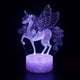 thumbnail image 2 of Luz de noche Unicornio Luz de noche 3D Luz de noche táctil Control remoto Lámpara de mesa colorida Lámpara de regalo creativa, 2 of 4