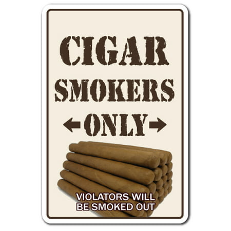 CIGAR SMOKERS ONLY Decal room shop humidor Cuban cutter lighter bar smoke lover | Indoor/Outdoor | 5