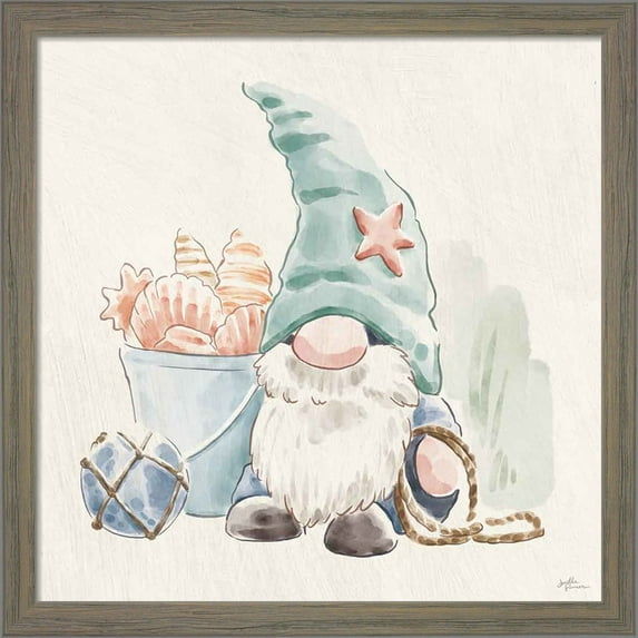 Great Art Now Beach Gnomes II by Janelle Penner, Framed Wall Art, 13W x 13H