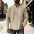 thumbnail image 4 of S-5X Big & Tall Corduroy-Sweatshirts for Men with Pocket Plus Size Long Sleeve Shirts Mens Casual Solid Color Pullover Button Crewneck Sweatshirt Tops, 4 of 8