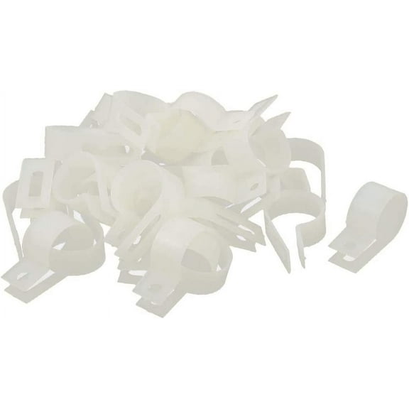 New 30Pcs Nylon Featured R Type 3/4" reliable efficacy 19mm Cable Cord Wire Clamp Clip Fastener White(id:9e9 f1 d8 12b)