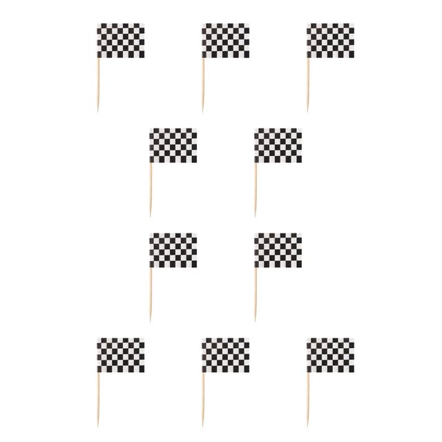 Accesorios De Charcutería Monstrate 100 Piezas Palillos De Banderas Race Car Toppers