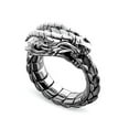 thumbnail image 2 of K-KED Norwegian Mythology Dragon Rings Mens Hip Hop Band Vintage Amulet Ring Size 6-12-01# Silver-9, 2 of 8