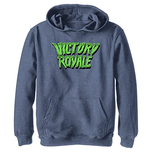 Fortnite Boys' Victory Royale Youth Pullover Hoodie, Navy Blue Heather, Large