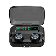 MKL Innovations® Premiere "AERO" Bluetooth Wireless Noise Cancelling Touch Earbuds with Portable Charging Case- Black