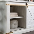 thumbnail image 2 of Bowery Hill Wood 72" Length TV Stand in White and Gold Finish, 2 of 12