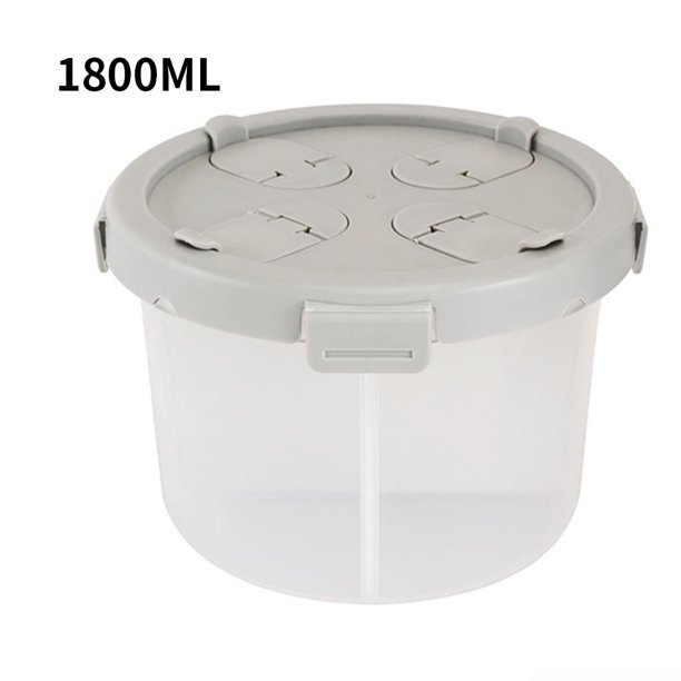 Tarro de almacenamiento de latas selladas transparentes de 4 rejillas con tapa multiabierta Cocina casera Contenedor de alimentos Herramienta S kenally HA7658-04B