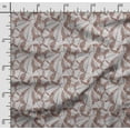 thumbnail image 2 of Soimoi Leaves Printed, Poly Canvas Fabric, Decor Sewing Fabric by The Yard 56 Inch Wide,Decorative Fabric for Curtains Tote Bags, White & Brown, 2 of 5