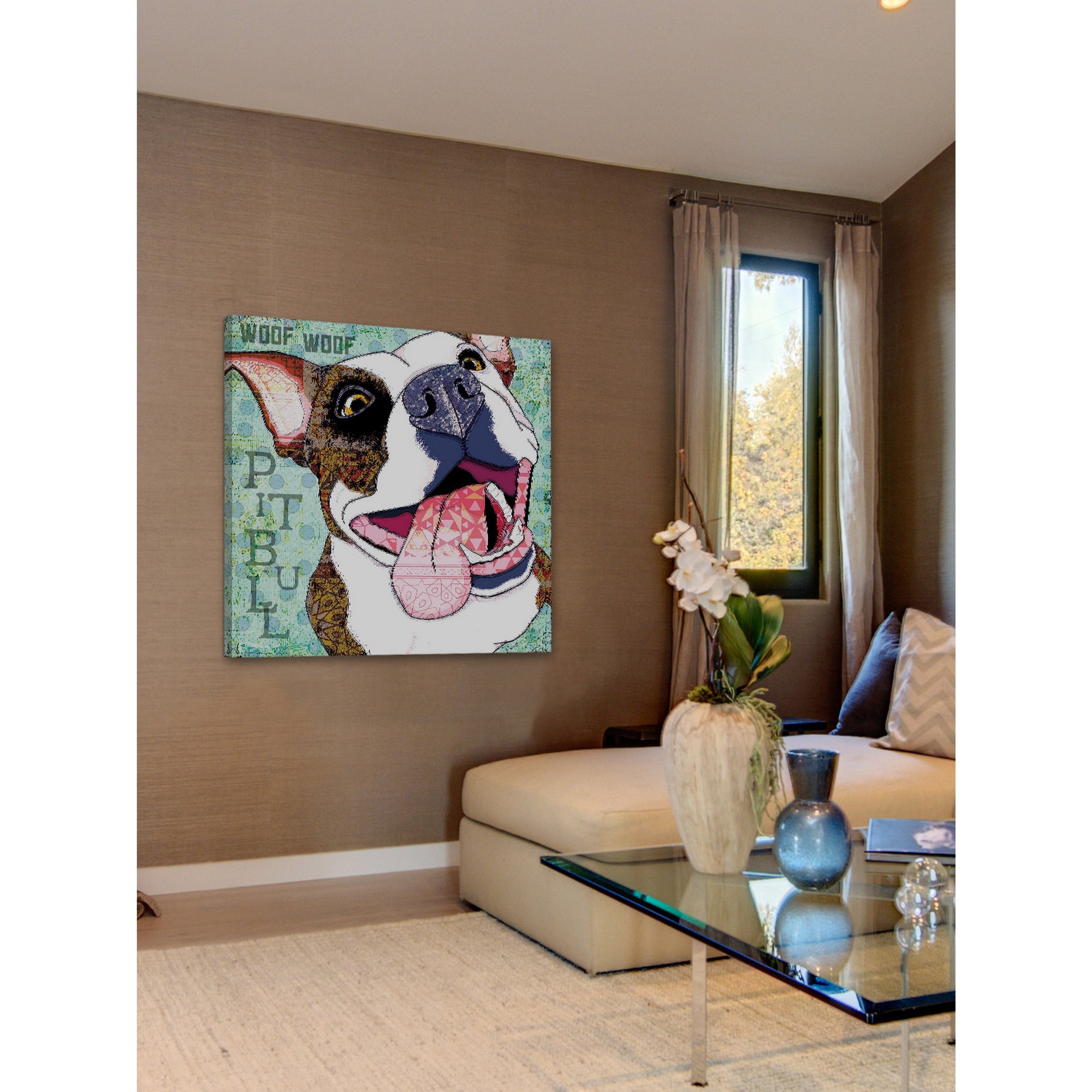 Marmont Hill - "Pitbull Pop Art" by Stephanie Gerace Painting Print on Wrapped Canvas