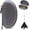 Gray, variant on L LTGEM glasses case hard shell, hard sunglasses travel case, for women and men, large glasses case with clip and cleaning cloth