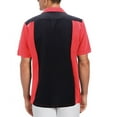 thumbnail image 2 of Men's Cuban Guayabera Beach Wedding Short Sleeve Button-Up Casual Dress Shirt (Red/Black, M), 2 of 3
