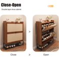 thumbnail image 5 of AVZEAR Narrow Shoe Storage Cabinet for Entryway with 2 Flip Drawers, Freestanding Shoe Cabinet with Natural Linen Panel, Slim Wood Shoe Organizer Closed Shoe Rack for Hallway, Foyer(Walnut), 5 of 18