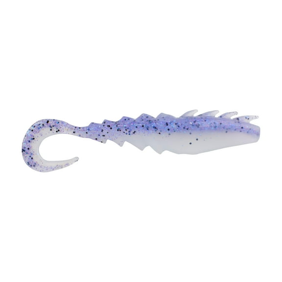 Berkley Gulp!® Saltwater Nemesis Prawn Curl Tail, 5 in, Violet Haze Fleck