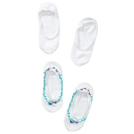 Assorted Heart Low-Cut Ped Socks, 2-Pack