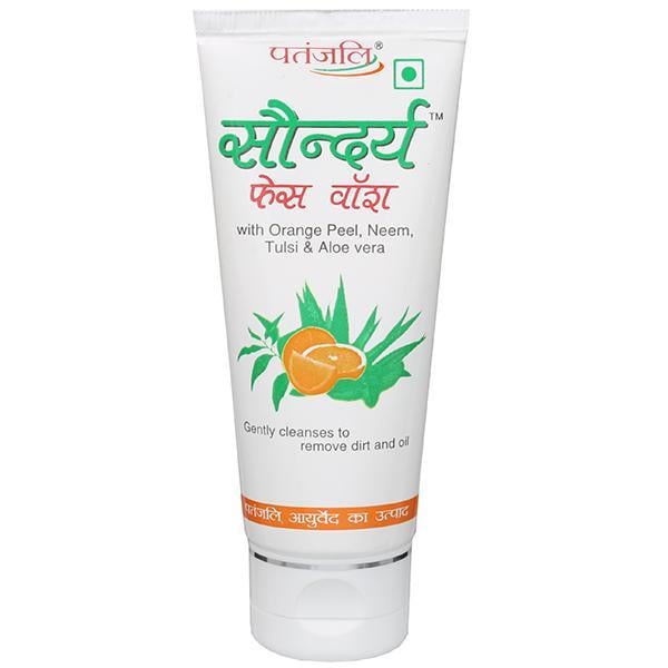 Patanjali saundarya Face Wash With Orange Peel, Neem, Tulsi & Aloe Vera