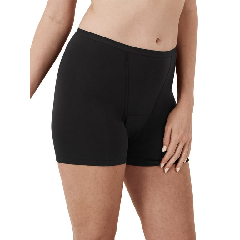 Hanes Comfort, Period. Women's Boxer Briefs Period Underwear, Super Leaks,  2-Pack 