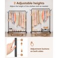 thumbnail image 5 of VigorPro Heavy Duty Rolling Garment Rack，Mental Clothing Rack for Hanging with Stroage Shelf and Hooks（Black, 46"）, 5 of 8