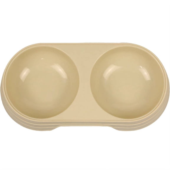 ACDANC Cat Food Bowl,Macaron Color Design Cat Water Bowl,Wide Anti-Slip Base Dog Bowls,Beige