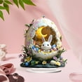 thumbnail image 2 of Easter Decorations Colorful Easter Bunny Tabletop Ornament,Spring Fashion Decorative Sculpture Figurine 2D Acrylic for Home Kitchen Easter Party,Birthday Gifts for Women Pink-h, 2 of 9