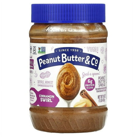 Peanut Butter & Co., Cinnamon Raisin Swirl, Peanut Butter Blended with Cinnamon and Raisins, 16 oz (pack of 2)