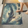 thumbnail image 2 of Yayeee Bath Rug for Bathroom Floor Non Slip Contour Fluffy Soft Absorbent Mat, 20"x24", Beige Floating Whale, 2 of 7