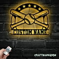 thumbnail image 3 of Craftnamesign Custom Baseball Bat Metal Wall Art LED Light, Custom Softball Player Name Sign, 3 of 5