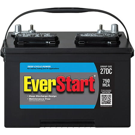 EverStart Lead Acid Marine/RV Battery, Group 27DC (Best Marine Starting Battery For The Money)