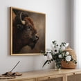 thumbnail image 2 of Framed Canvas Print Buffalo Wall Art Vintage Animal Decorative for Living Room Bedroom - 16"x16" NATURAL, 2 of 8