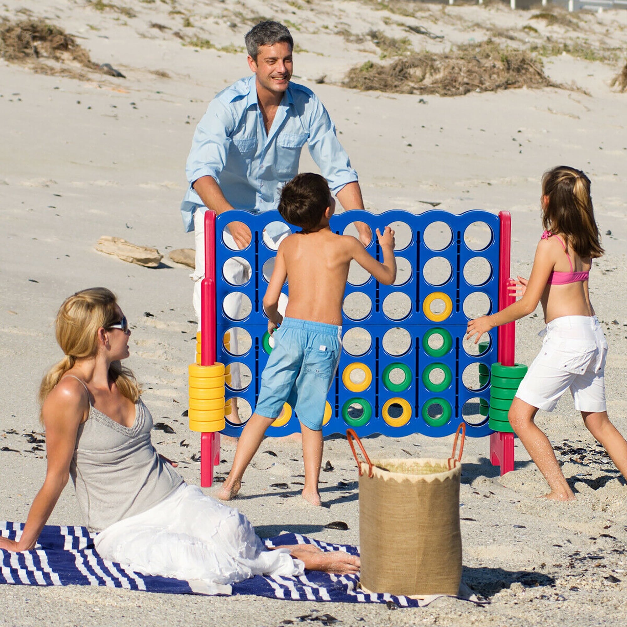 Costway SP37158RE Jumbo 4-to-Score 4 in A Row Giant Game Set for Family Red