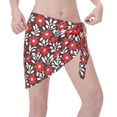 thumbnail image 3 of Kll Red Floral Print Women'S Sarong Coverups Short Bathing Suit Wrap Skirt Beach Wrap Swimsuit Cover Ups, 3 of 7