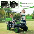 thumbnail image 5 of Rock Wheels 2 Seater 12V Ride On Toy Truck Golf Cart for Big Kids w/ Roof, Sun Shade, Storage Trunk, 2WD, Parent remote Control, 3 Speeds, LED Lights, Bluetooth & Music, 5 of 8