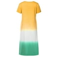 thumbnail image 4 of Ichuanyi Woman Dress clearance Women Plus Size Daily Tie-dyed Color Block Loose V Neck Short Sleeve Maxi Dress, 4 of 5