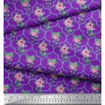 thumbnail image 3 of Conception de Crêpe de polyester Pomme, Feuilles & Roses Imprimés en Tissu Floral par Yard 52 Pouces de Large, 3 of 3