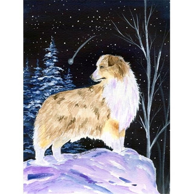 Carolines Treasures SS8359GF Starry Night Australian Shepherd Flag - Garden Size