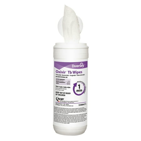Diversey 6 x 7 in. Oxivir Tb Disinfectant Wipes  12 per Case - White