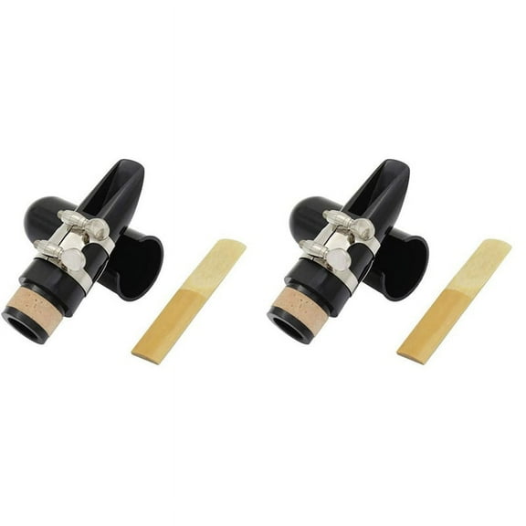 2X Mouthpiece Kit, Includes Ligature Clarinet 2.5 Black Clarinet Plastic Cap Musical Instrument