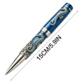 thumbnail image 3 of Linnome Beautiful Ocean Themed Rollerball Pen Vintage 2D Printed Design - Elegant Marine Pattern Writing Pen 2ml Refill - Collectible Sea Life Ballpoint Pen for Office Business Gift, 3 of 7