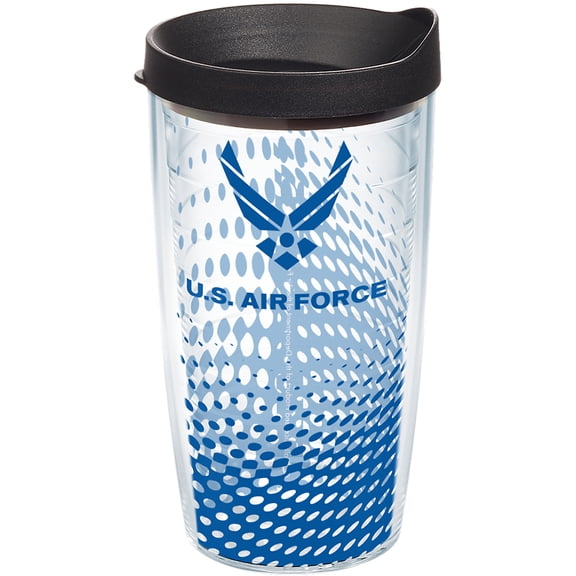 Tervis Air Force Pattern Made in USA Double Walled Insulated Tumbler Travel Cup Keeps Drinks Cold & Hot, 16oz, Classic