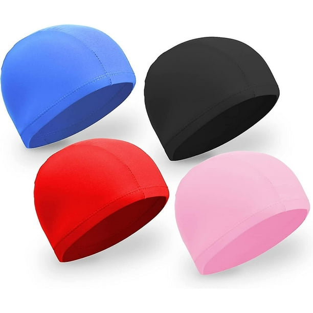 4pcs Elastic Swim Caps Colored Swim Hat Comfortable Fabric
