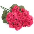 thumbnail image 2 of Deago 2Pcs 14" Artificial Geraniums Silk Flowers Plants UV Resistant for Home Garden Indoor Outdoor Decor (Rose Red), 2 of 9