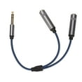 thumbnail image 2 of Cable femenino de 6.35 mm de macho a 2 6.35 mm, cable de audio estéro de aluminio de aluminio de transmisión de alta conectores de fidelidad de Oro chapados para telefonos, 2 of 7