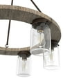 thumbnail image 4 of Hunter - Devon Park 6-light Onyx Bengal, Large Chandelier, Dimmable, Rustic Style, Wagon Wheel Shaped, for Bedrooms, Dining, Living Rooms - 19210, 4 of 9