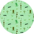 thumbnail image 1 of Ahgly Company Machine Washable Indoor Square Transitional Green Area Rugs, 3' Square, 1 of 7