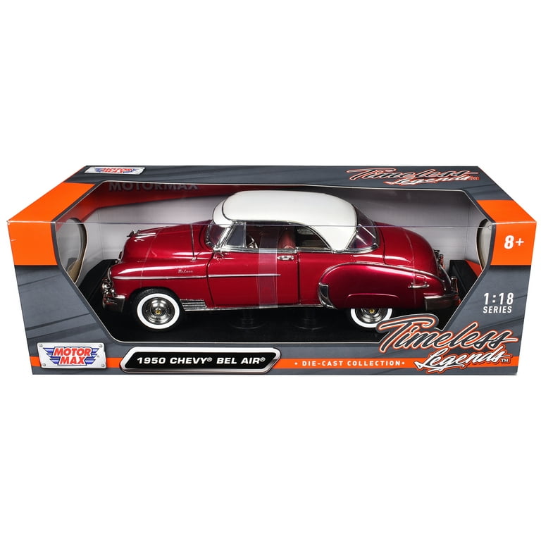Motormax Collectible 1950 Chevrolet Bel Air, Burgundy with White