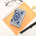 thumbnail image 7 of Cloth Wallet with Lanyard & Multiple Compartments Fashion Purse Zipper Clutch Bag for Cash Cards Coins Blue and White Batik Pattern, 7 of 7
