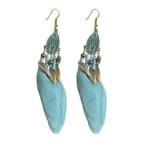 Feather Earrings for Women Vintage Boho Earrings Long Feather Earrings Black Feather Tassel Earrings Western Bohemian Jewelry for Women