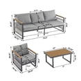 thumbnail image 6 of JERFIT 5-Piece Outdoor Patio Furniture Set with Coffee Table, Deep Seating Sofa Conversation Set with All-Weather Cushions for Garden, Porch, Backyard, Grey, 6 of 10