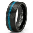 thumbnail image 2 of Metal Masters Mens Crushed Opal Tungsten Carbide Ring Dome Wedding Band Simulated Black Inlay 8mm, 2 of 5